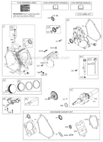 Page A Diagram and Parts List for 12E100 0007-0268 Briggs and Stratton Engine
